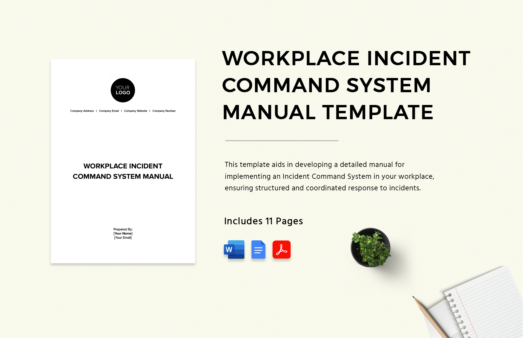 Workplace Incident Command System Manual Template