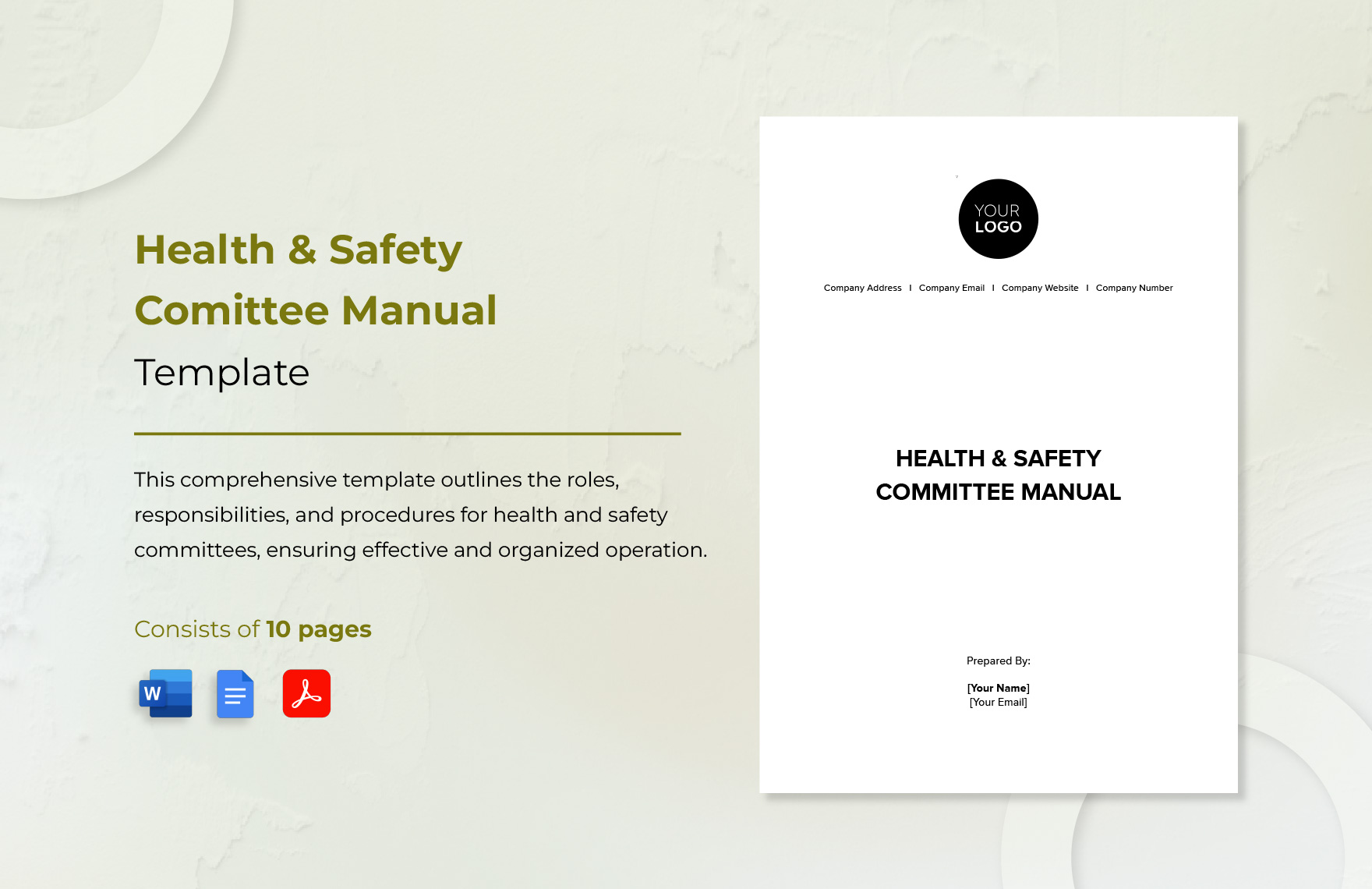 Health & Safety Committee Manual Template