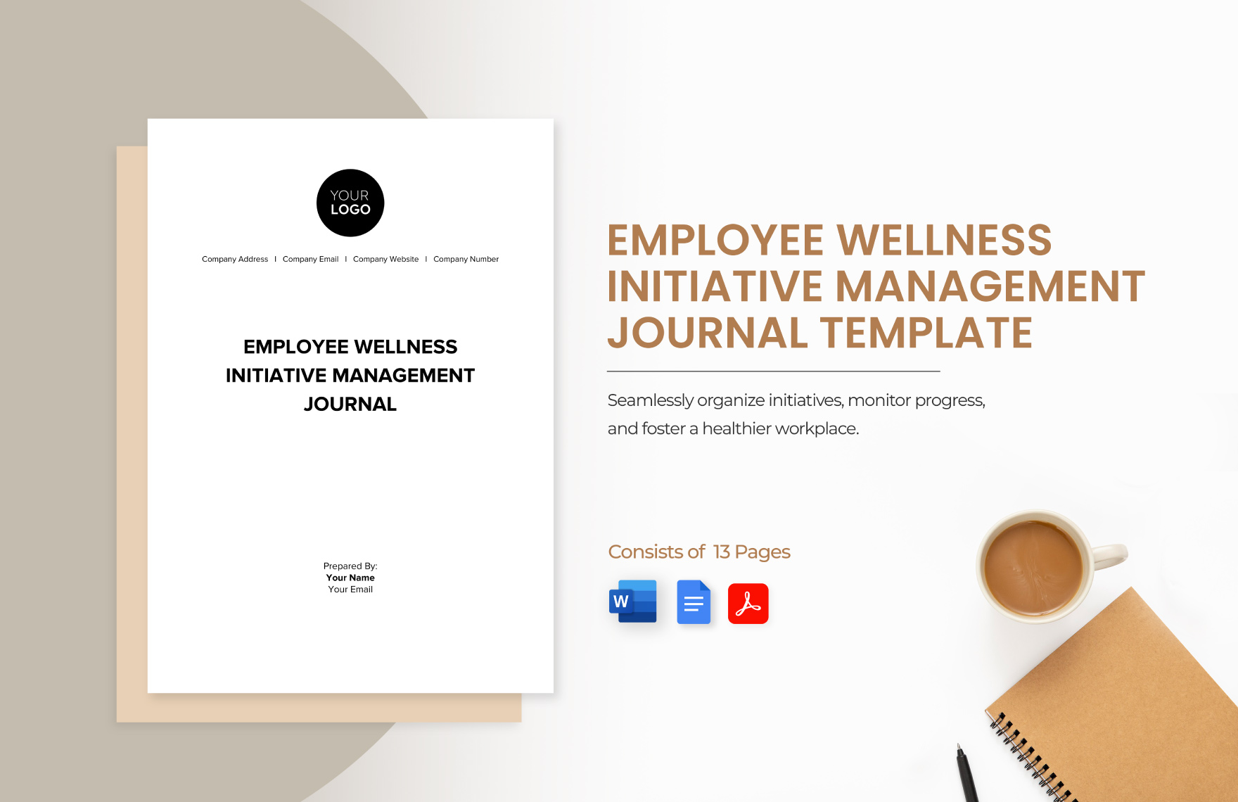 Employee Wellness Initiative Management Journal Template