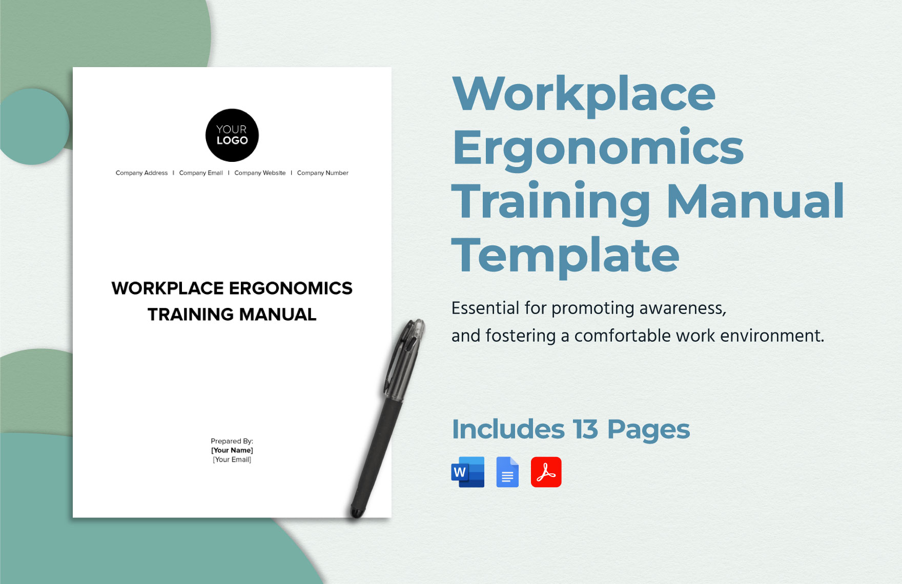 Workplace Ergonomics Training Manual Template