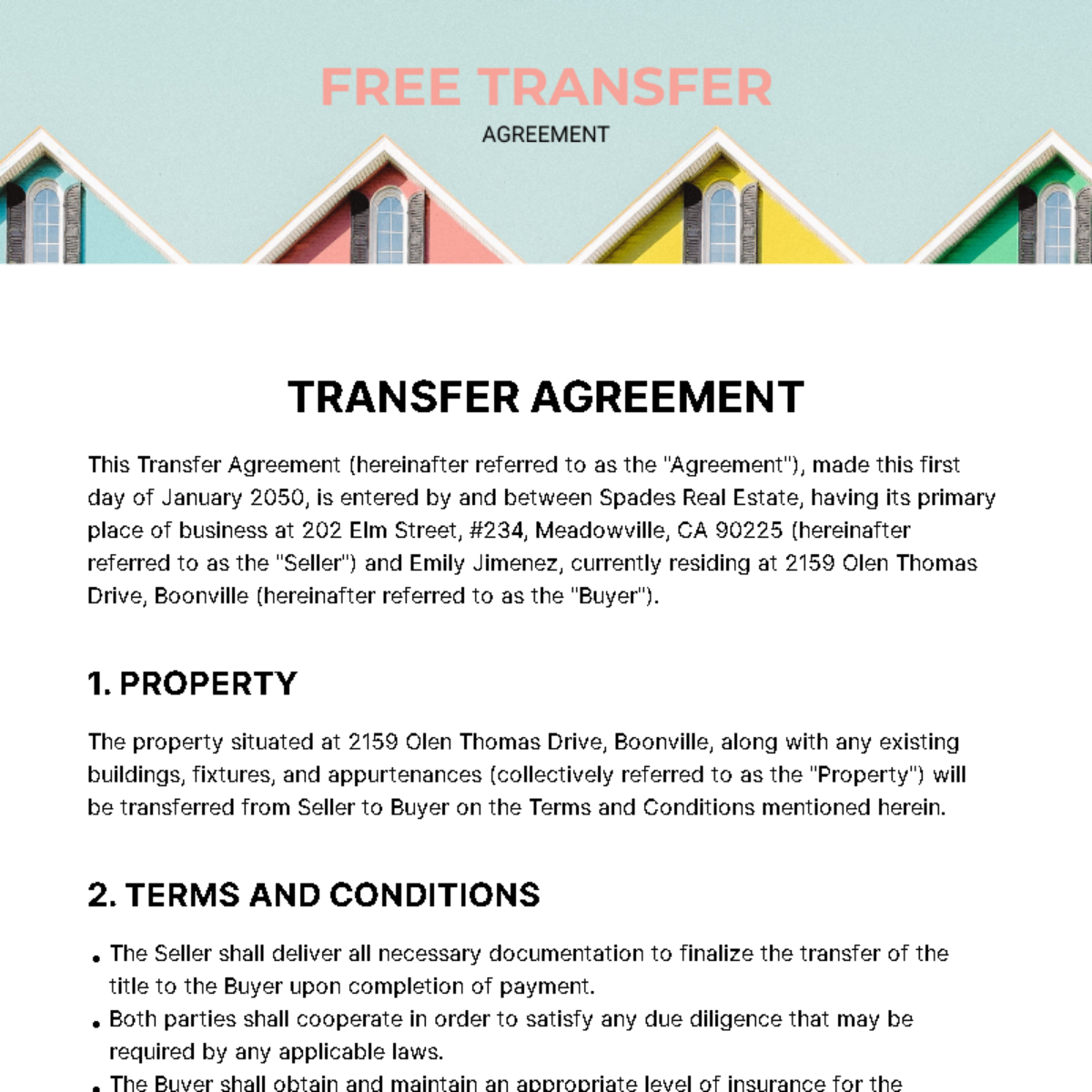 Transfer Agreement Template - Edit Online & Download