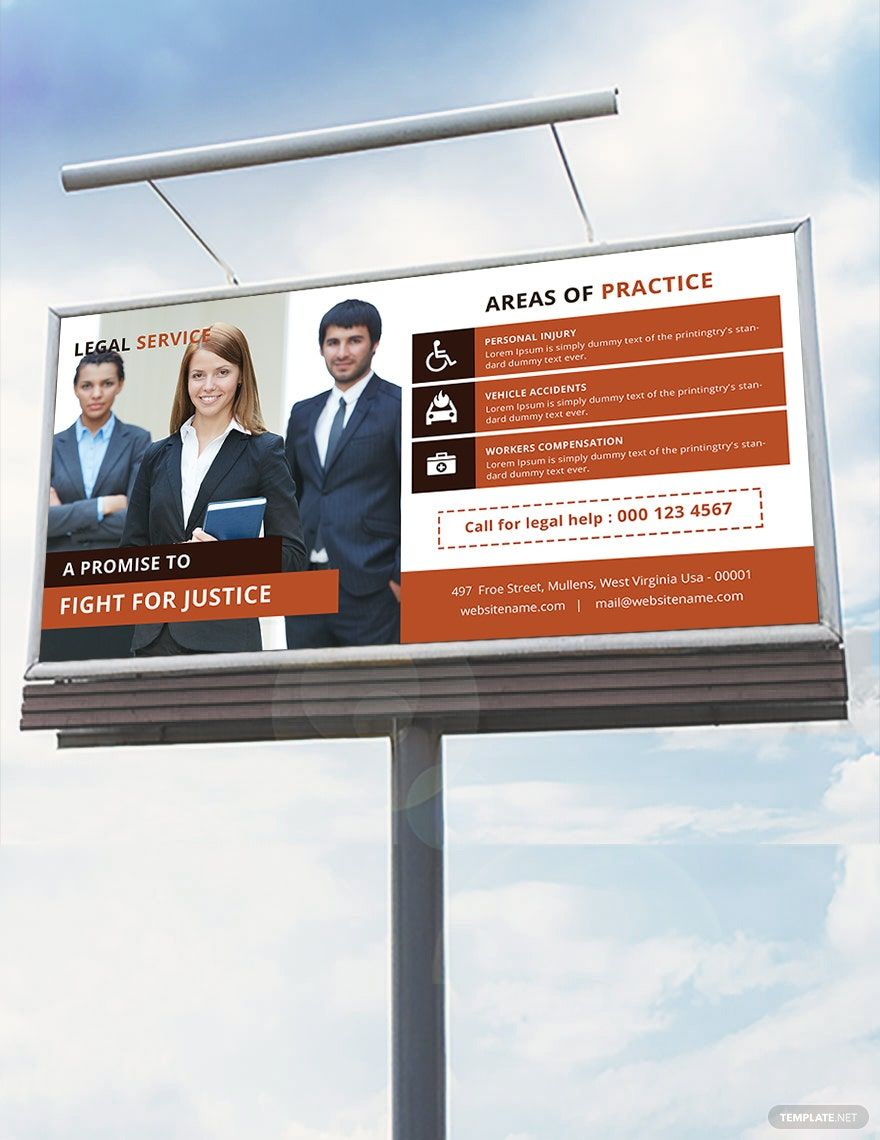 Legal Services Billboard Template in PSD, Illustrator - Download | Template.net