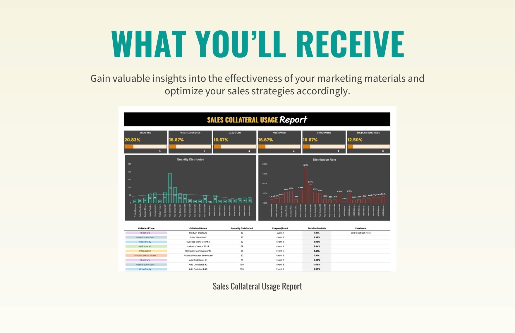 Sales Collateral Usage Report Template