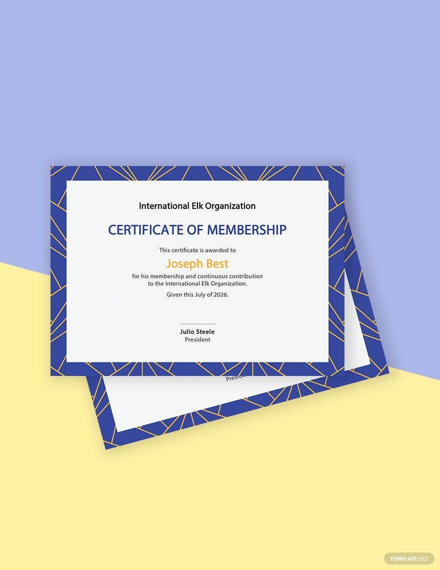 Membership Certificate Template