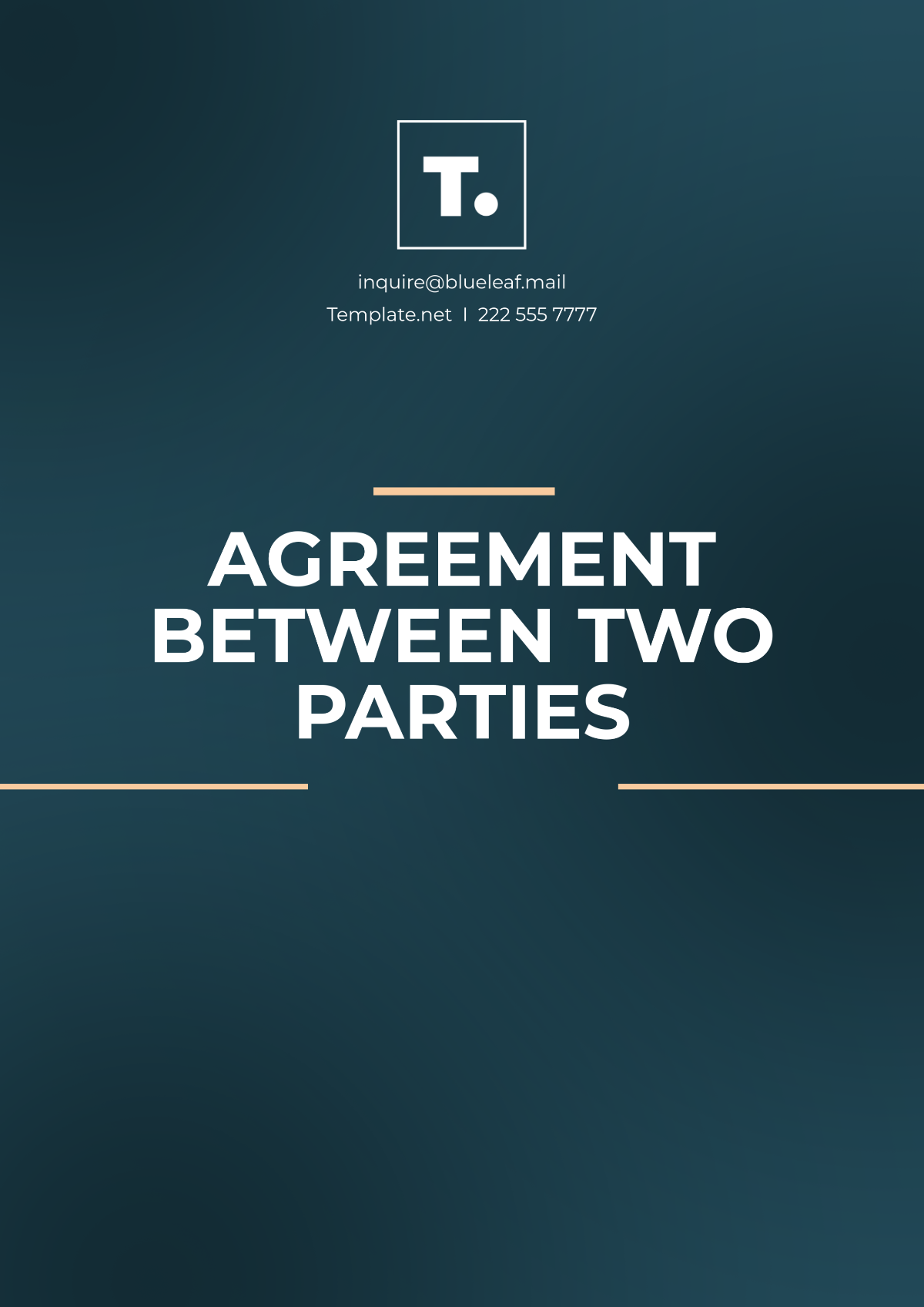 Free Agreement Between Two Parties Template