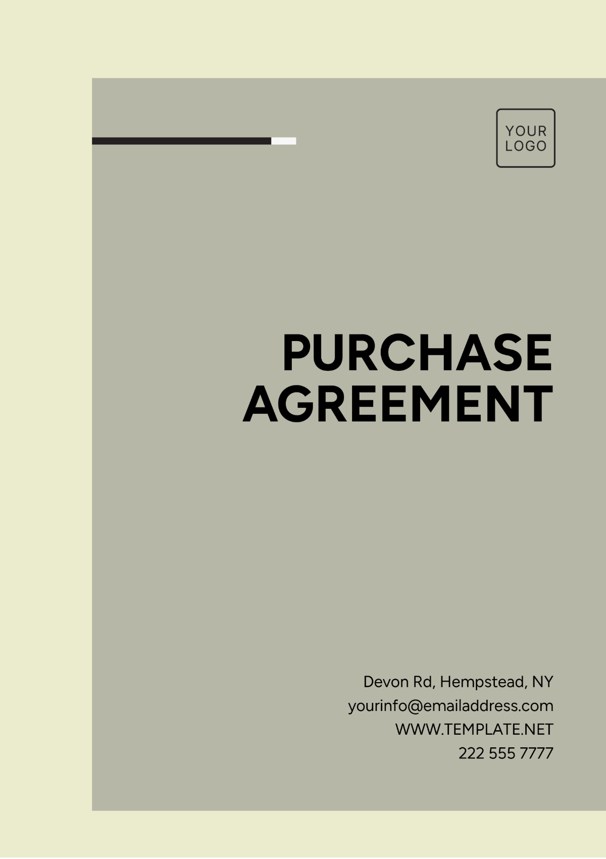 Free Purchase Agreement Format Template