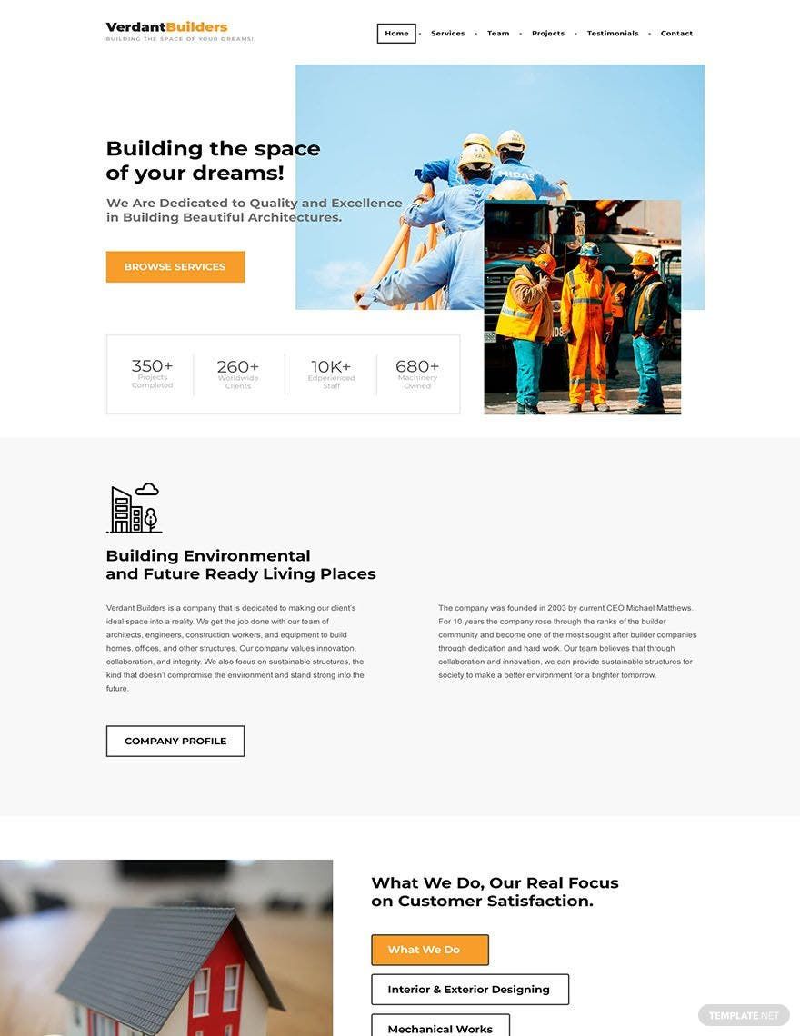 Builder Website Template