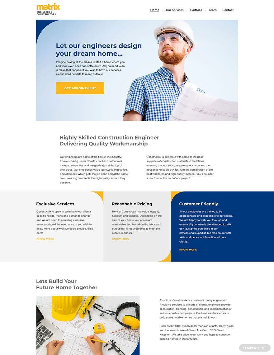 Engineers Website Template