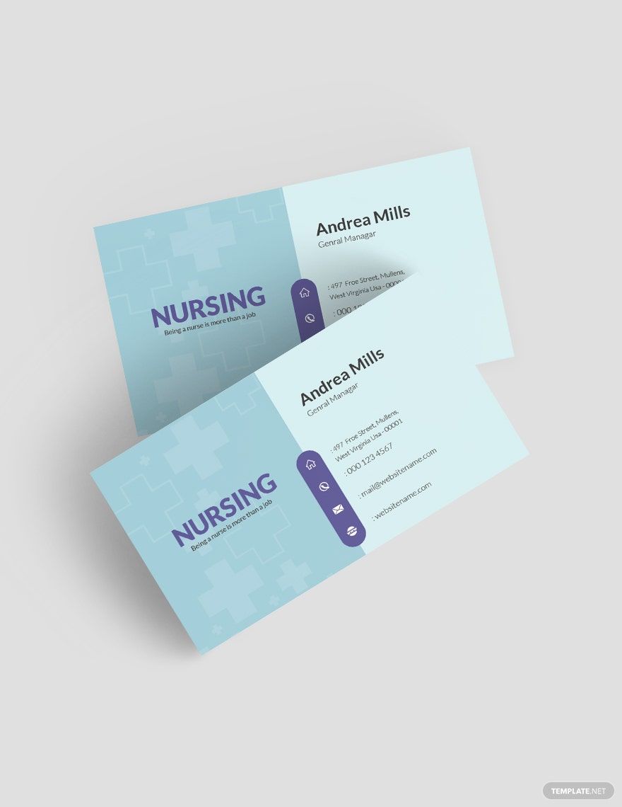 Nursing Business Card Template in Photoshop, Illustrator, Word, Publisher, Google Docs - Download | Template.net