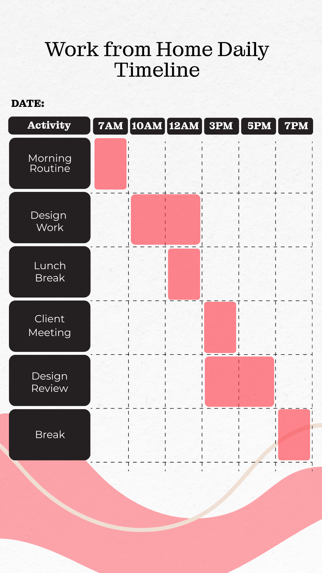 Work from Home Daily Timeline Template - Edit Online & Download