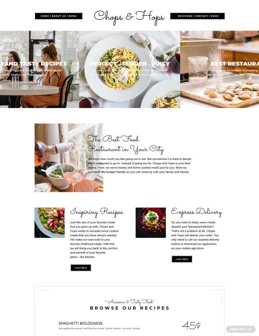 Creative Restaurant Website Template