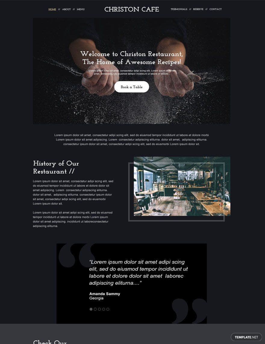 Simple Restaurant Website Template