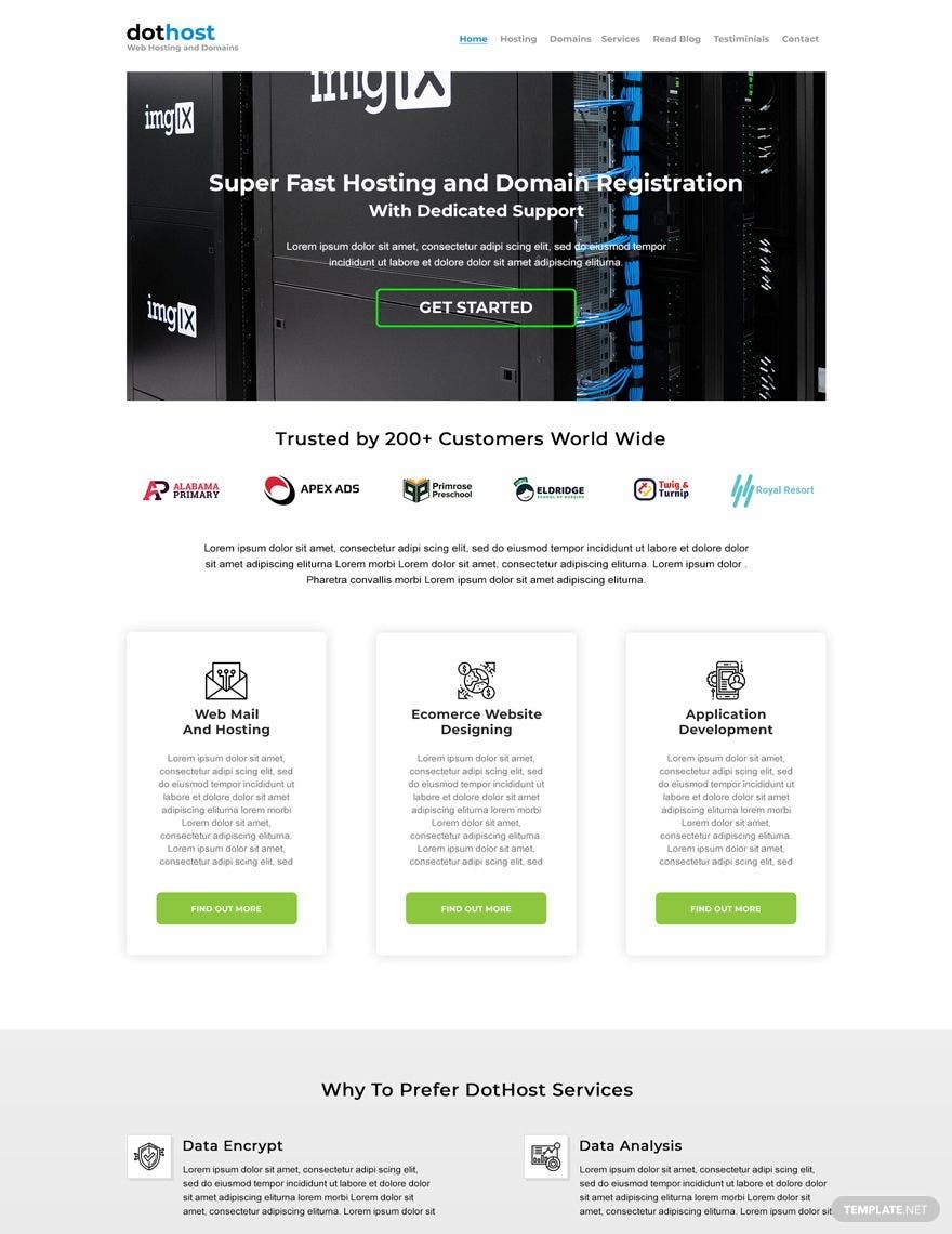 Domain & Hosting Provider Website Template in PSD, HTML5 - Download | Template.net