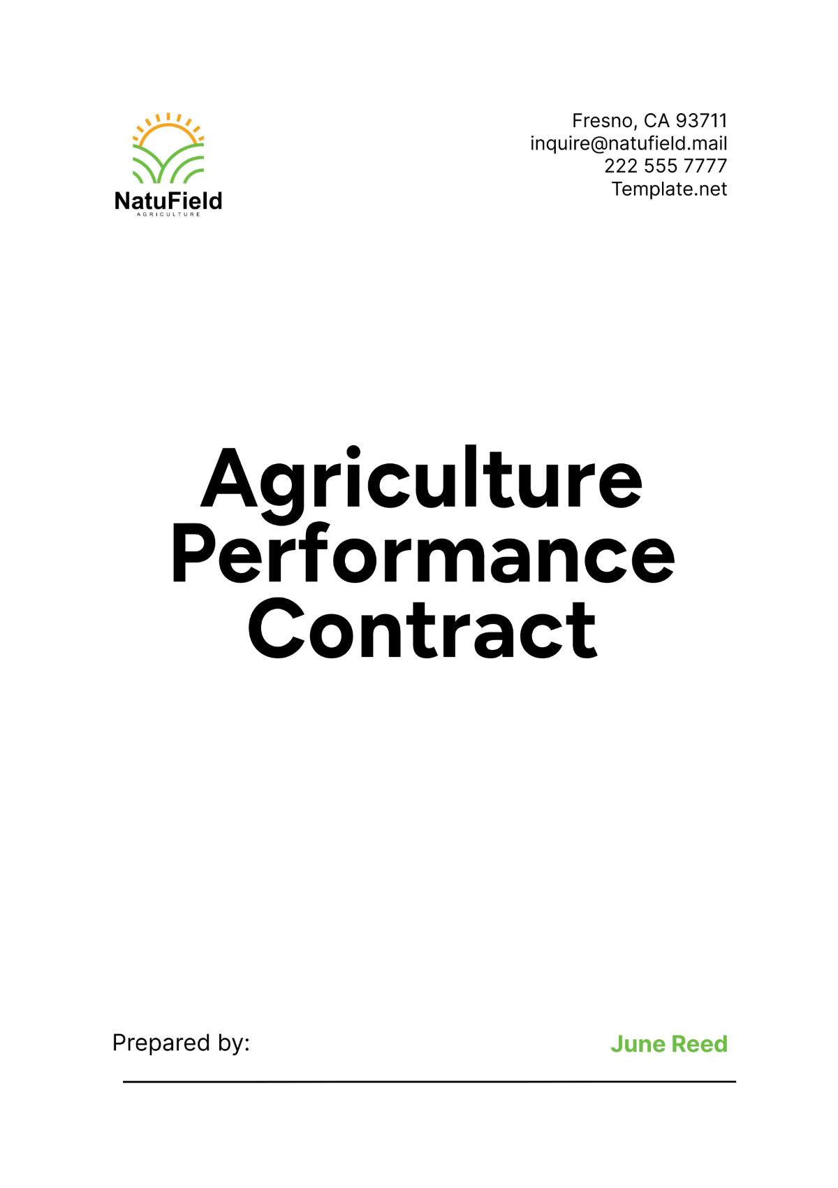 Free Agriculture Performance Contract Template