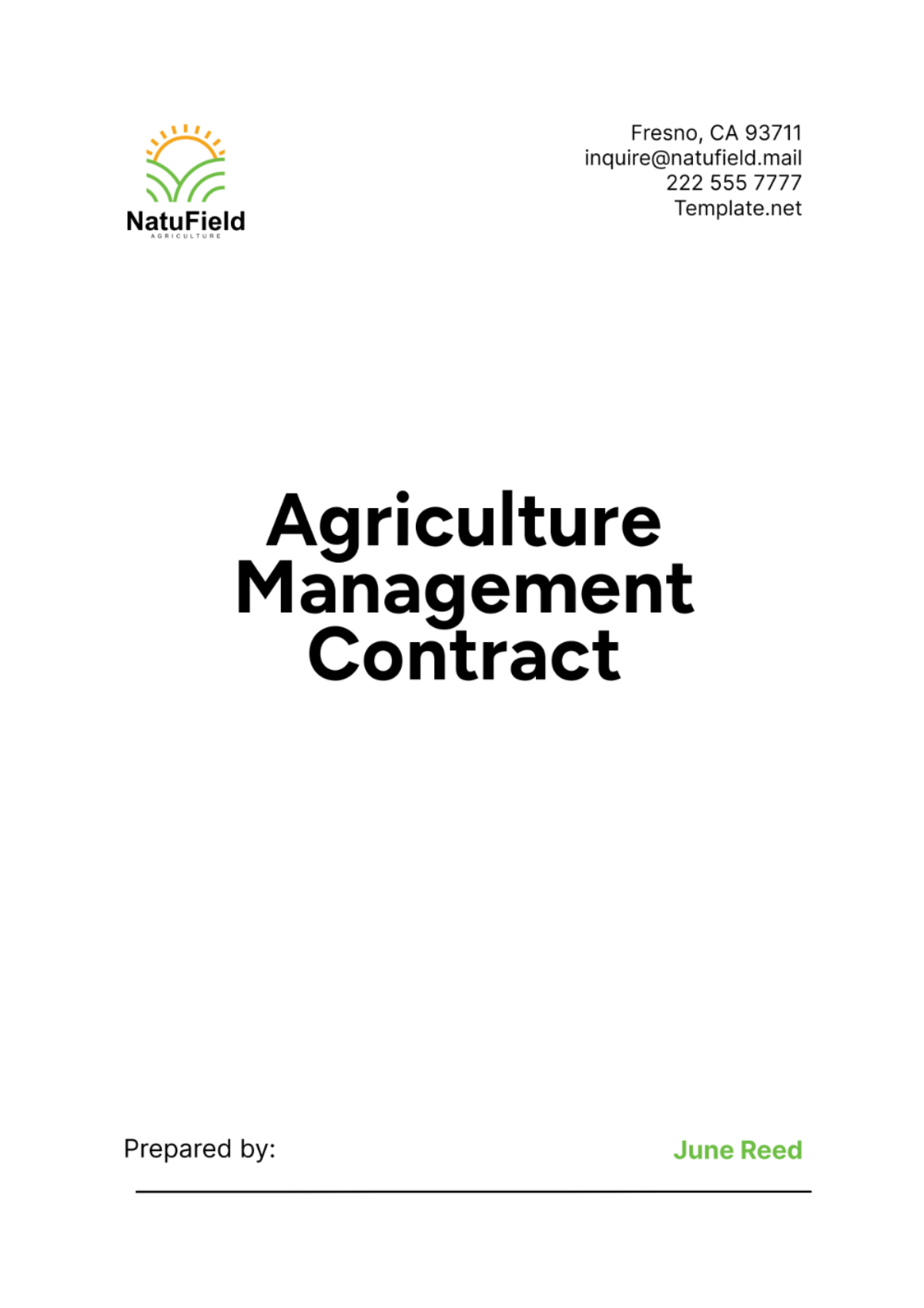 Free Agriculture Management Contract Template