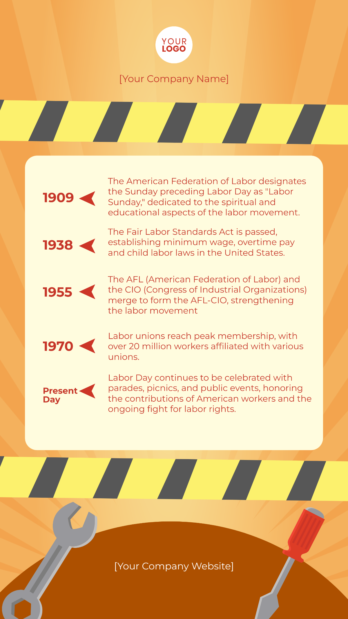 Labor Day Timeline Template - Edit Online & Download