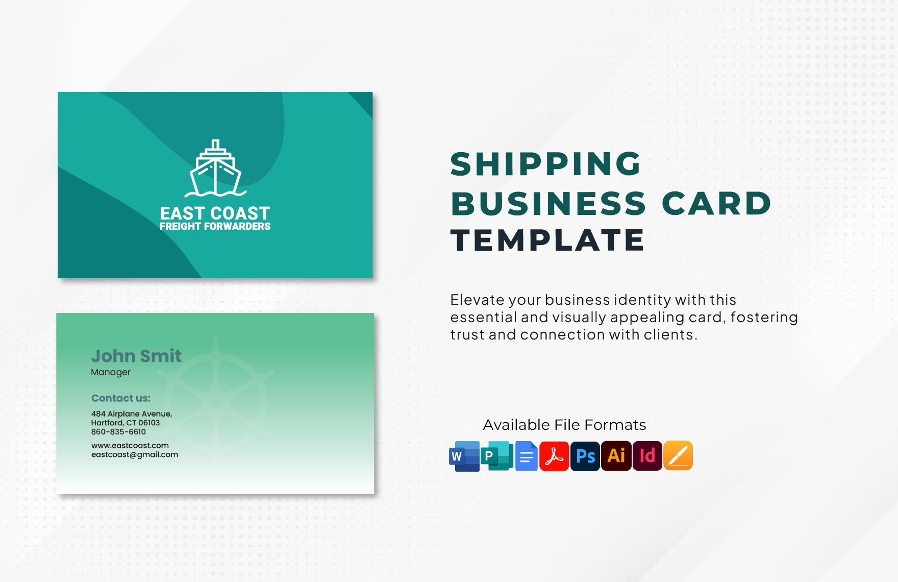 Shipping Business Card Template in InDesign, Illustrator, PSD, Publisher, Apple Pages, Word, Google Docs, PDF - Download | Template.net