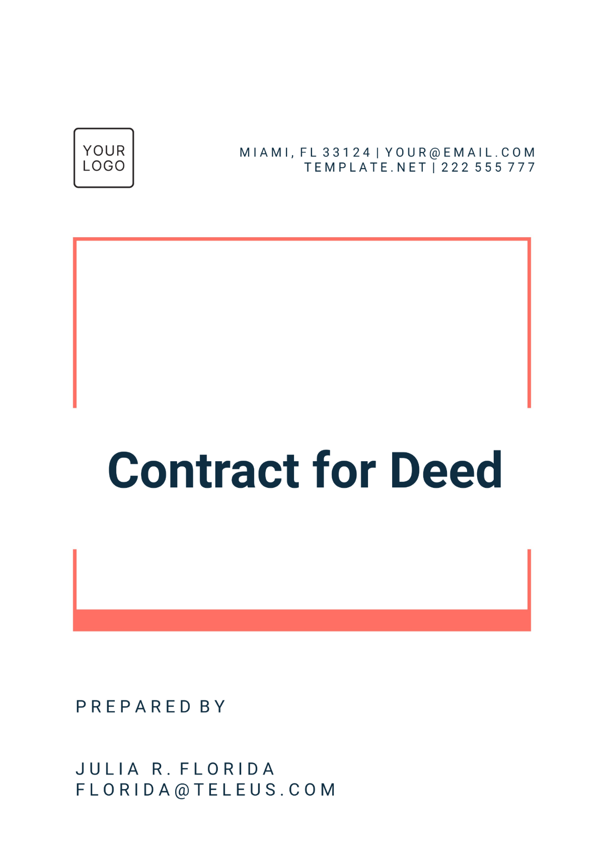 Free Contract for Deed Template