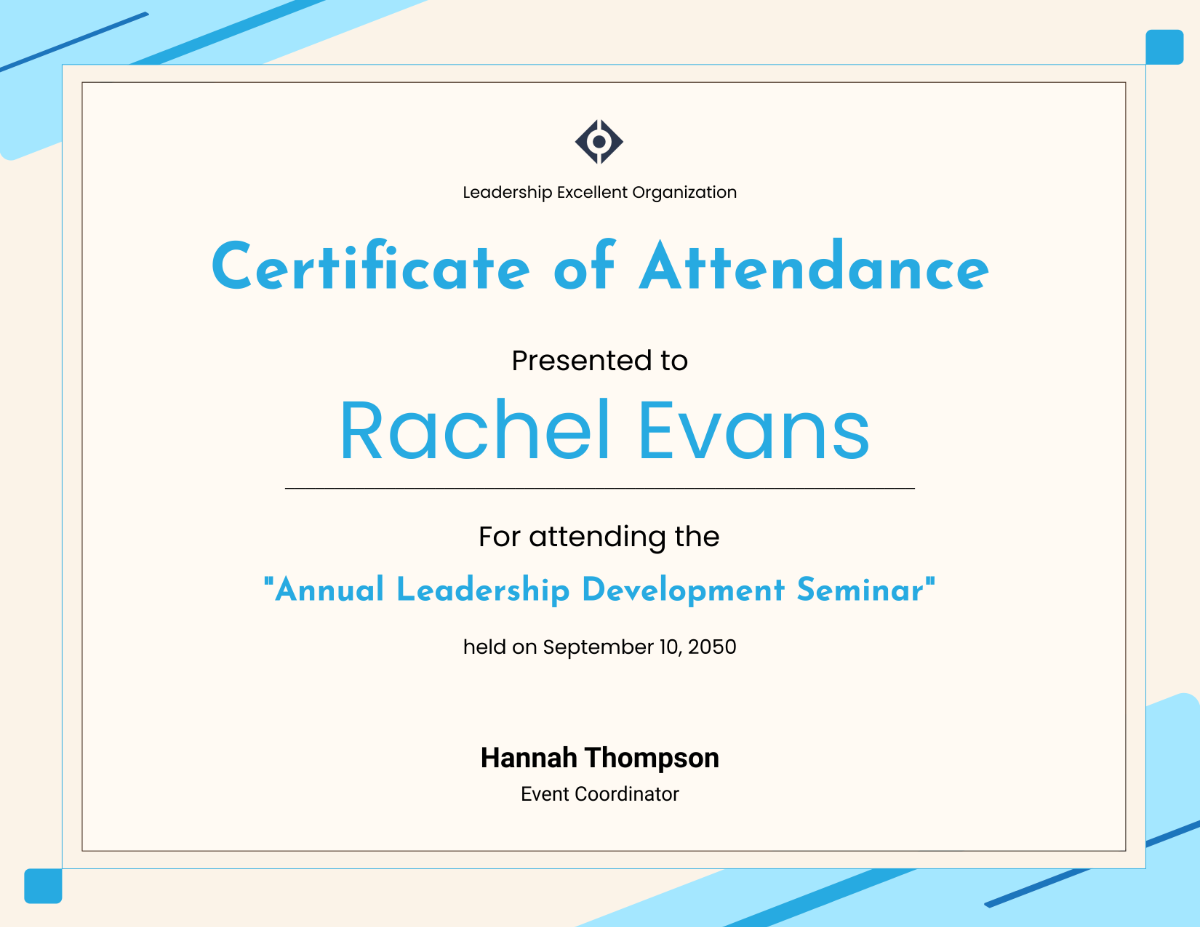 Certificate of Attendance Template - Edit Online & Download