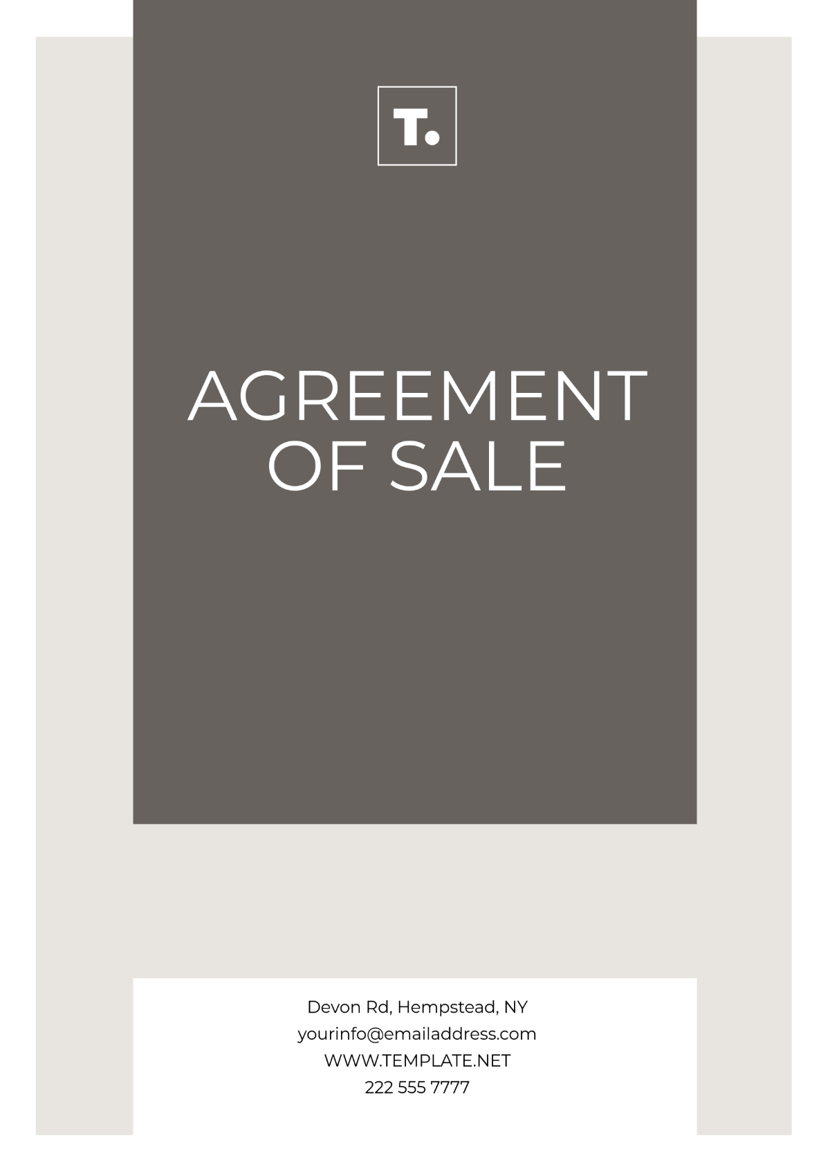 Free Agreement of Sale Template