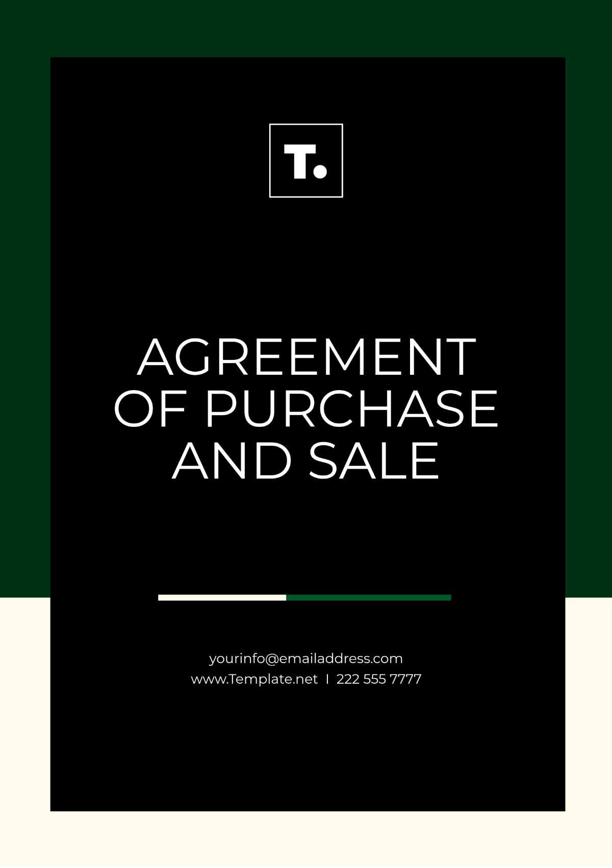 Free Agreement of Purchase and Sale Template