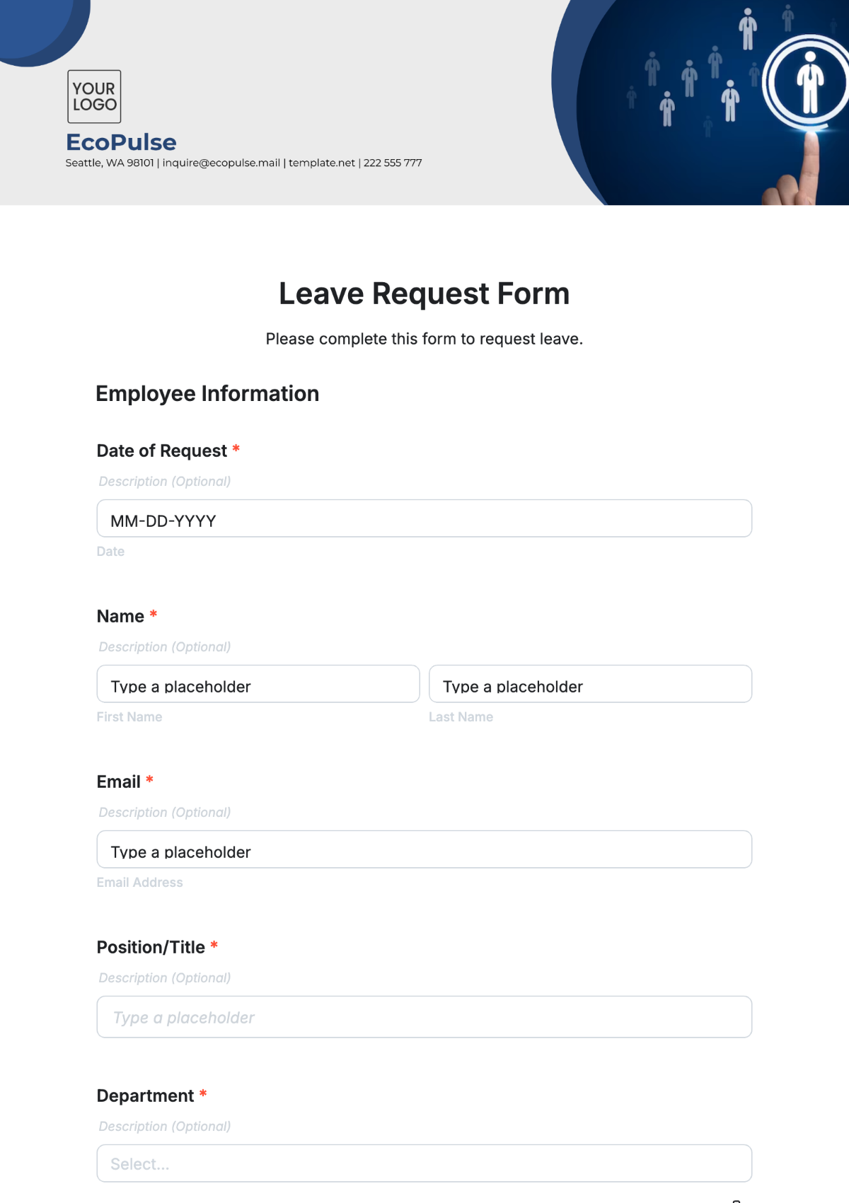 Free Leave Request Form Template