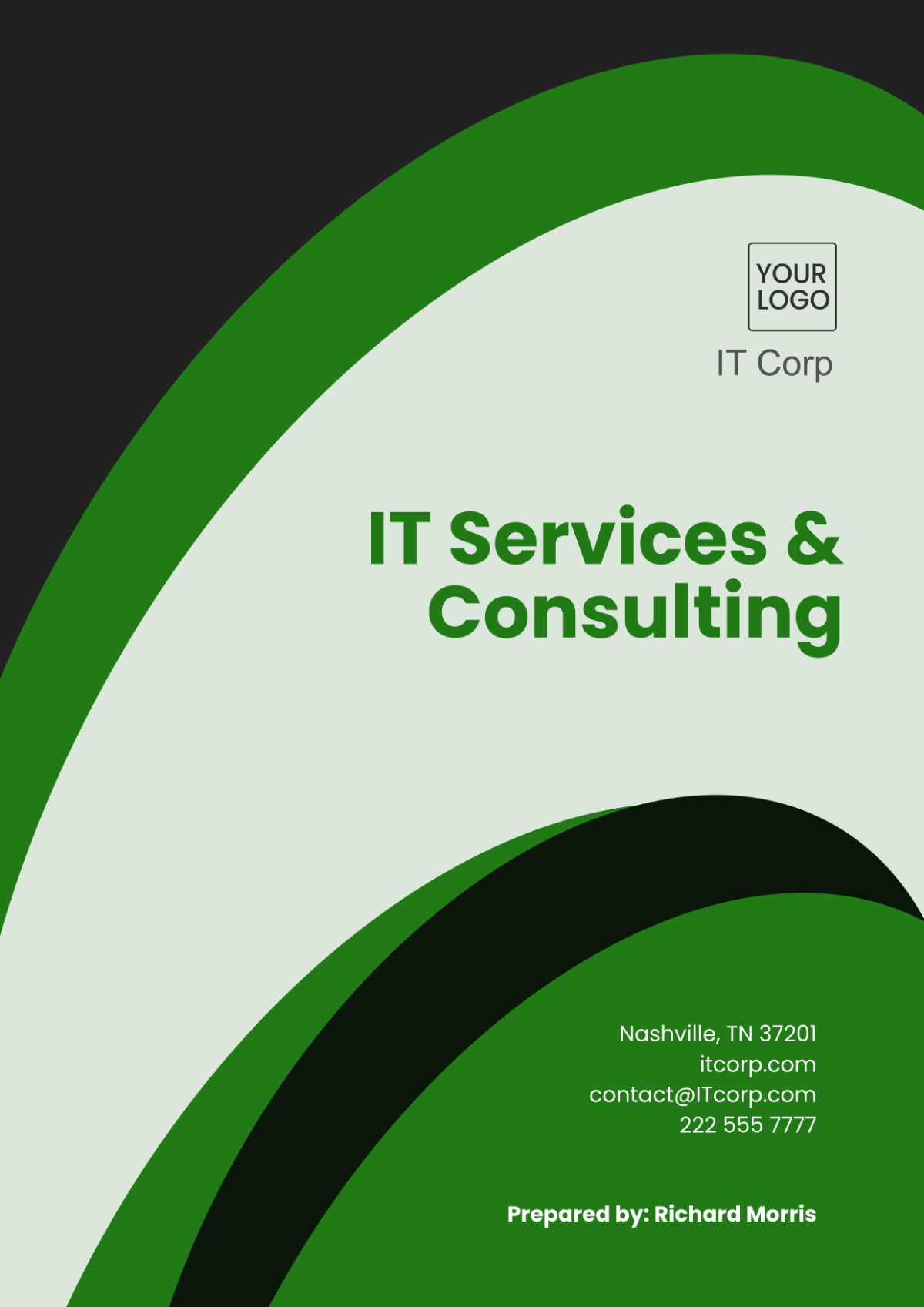 Aesthetic IT Services & Consulting Cover Page Template - Edit Online & Download