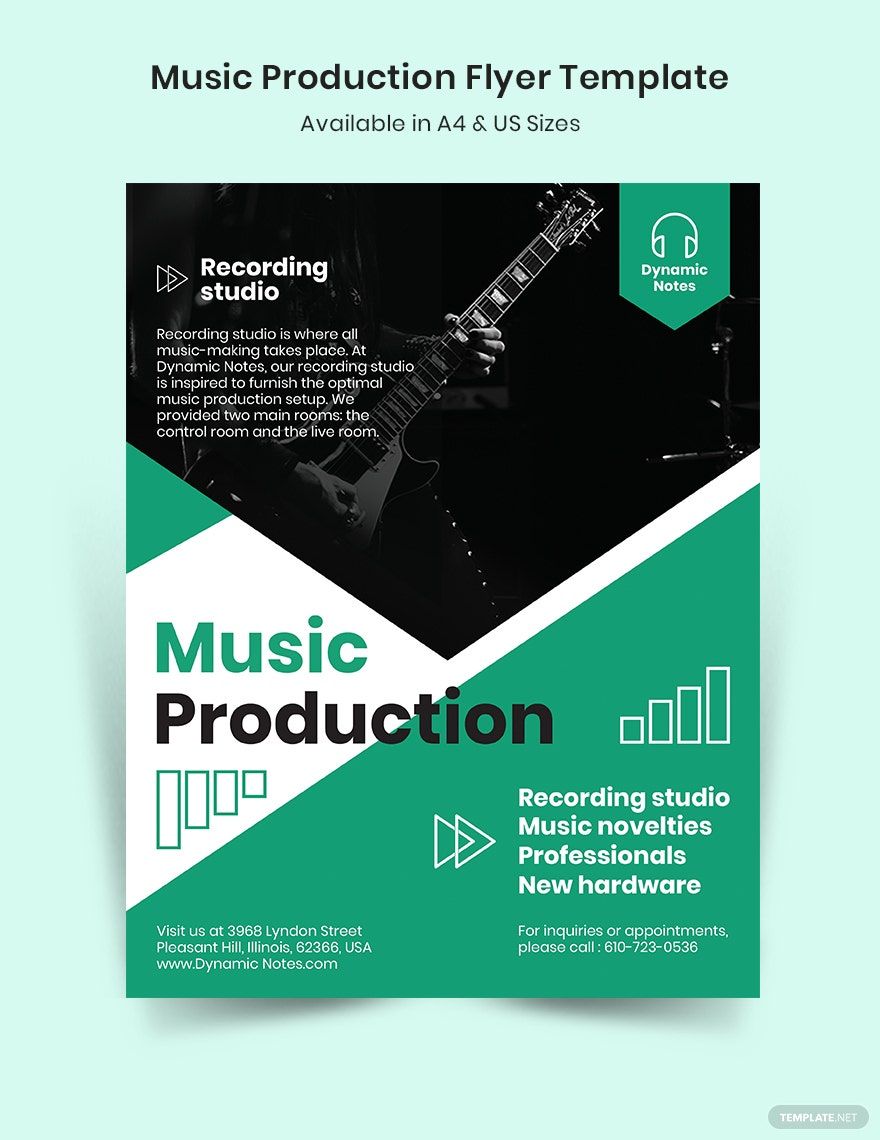 Music Production Flyer Template in Word, Illustrator, PSD, Apple Pages, Publisher, InDesign