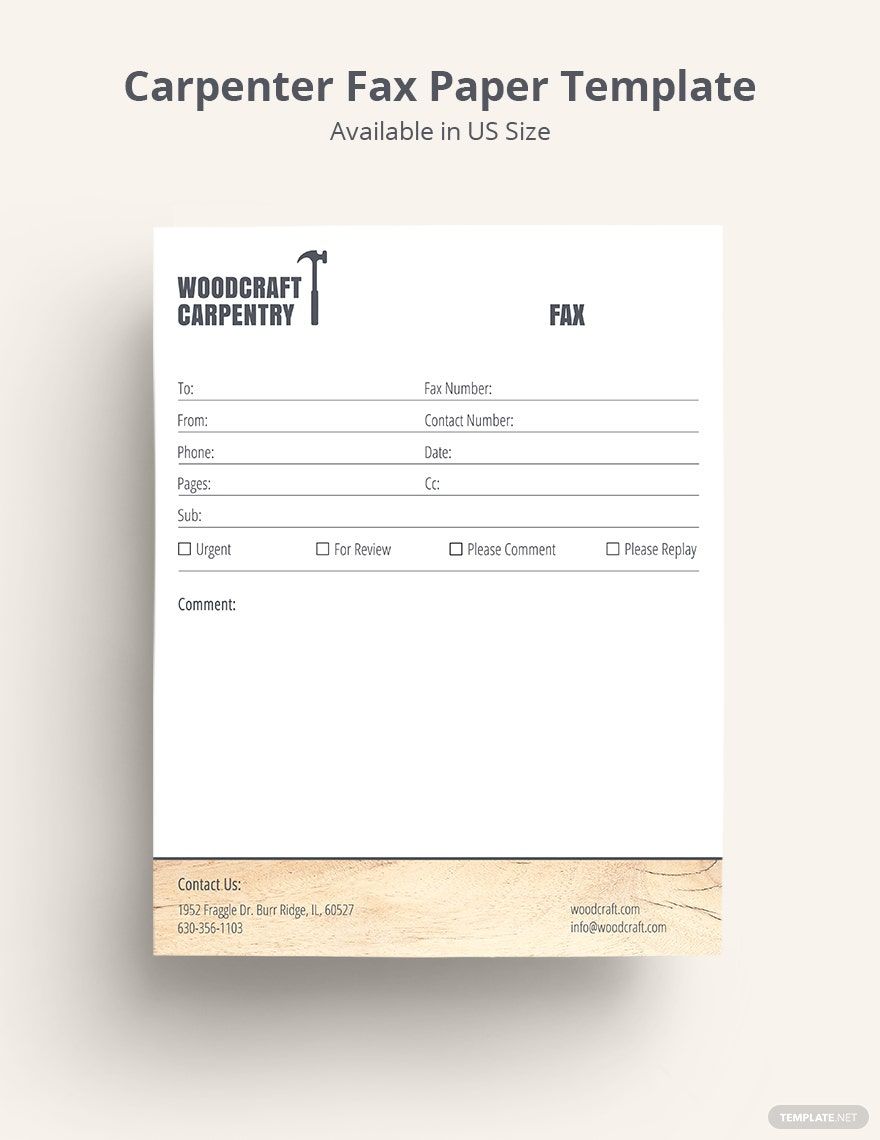 Carpenter Fax Paper Template in Word, Publisher, Pages, PSD, InDesign, Illustrator, Google Docs - Download | Template.net