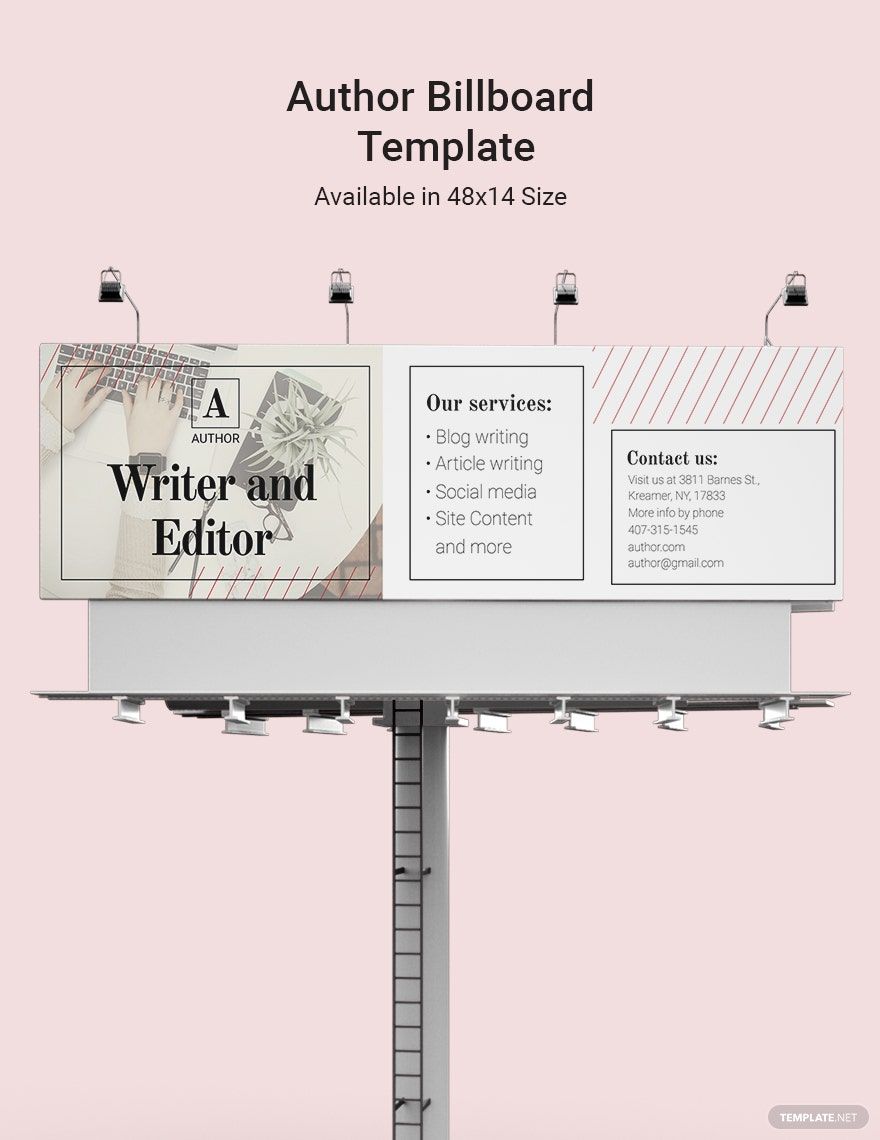 Author Billboard Template in Illustrator, InDesign, Pages, PSD - Download | Template.net