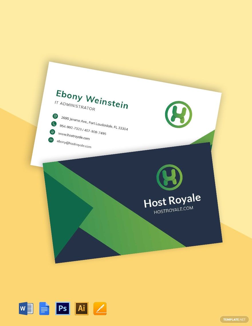 Web Hosting Business Card Template in Word, PSD, Pages, Illustrator, Google Docs - Download | Template.net