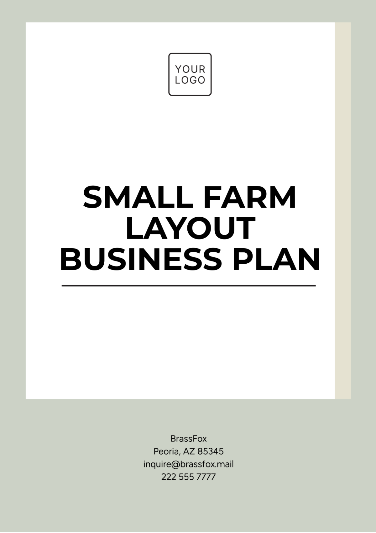 Free Small Farm Layout Business Plan Template