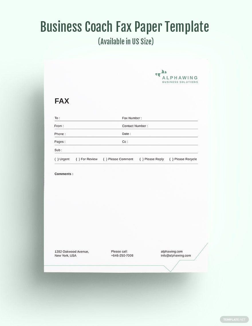 Business Coach Fax Paper Template in PSD, InDesign, Word, Publisher, Illustrator, Pages, Google Docs - Download | Template.net