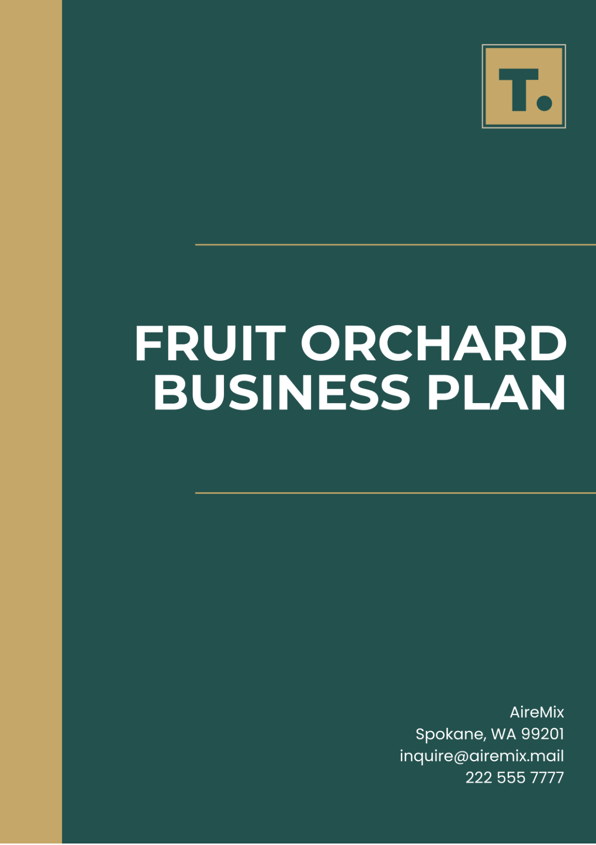 Free Fruit Orchard Business Plan Template