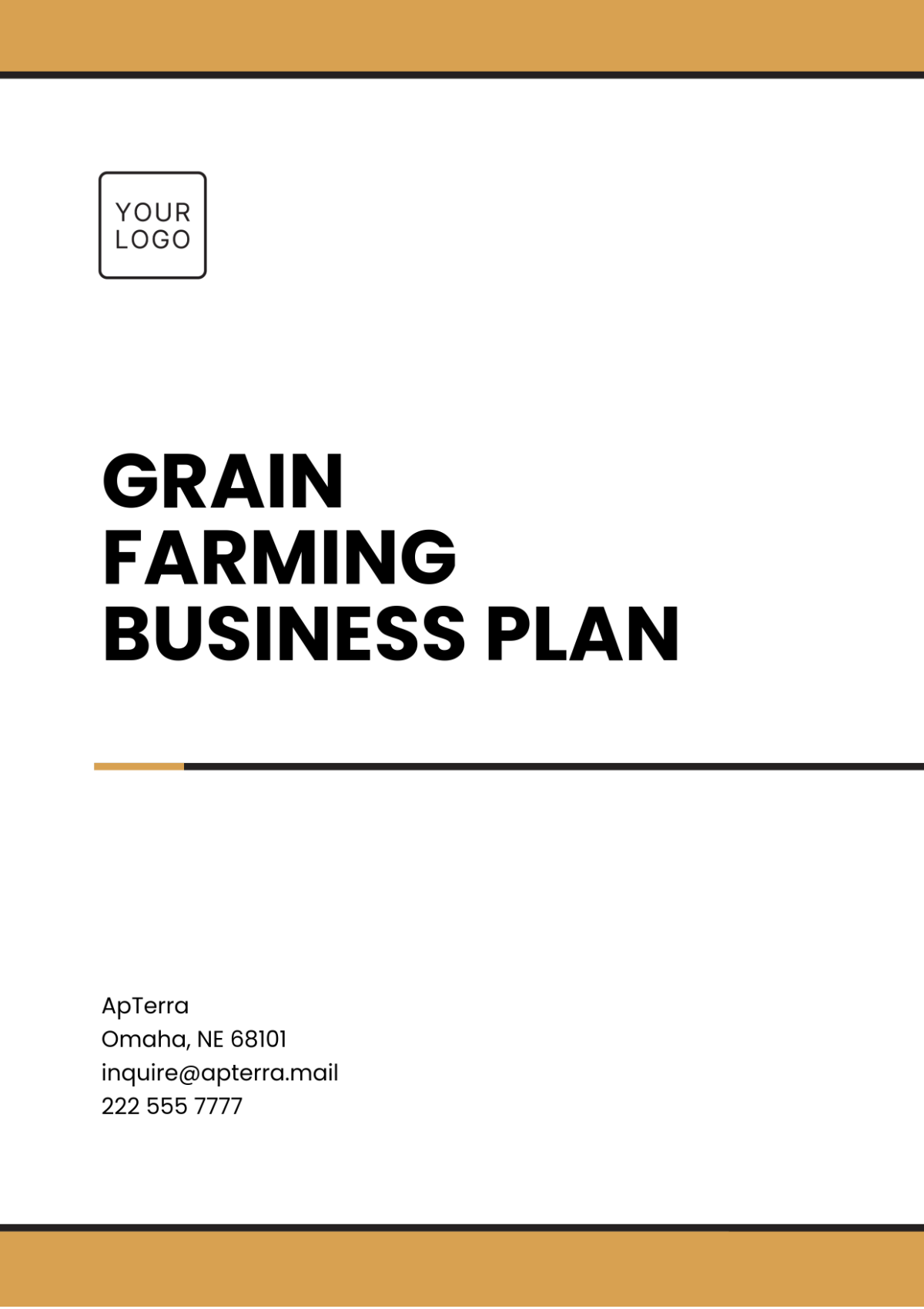 Free Grain Farming Business Plan Template