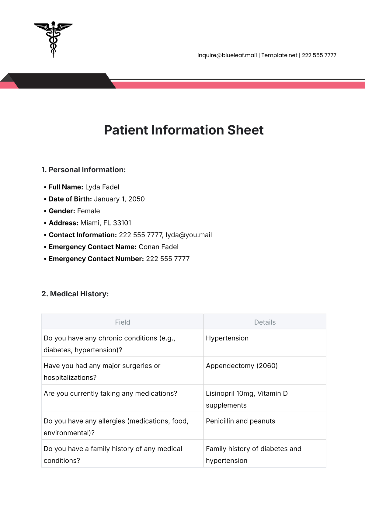 Patient Information Sheet Template - Edit Online & Download