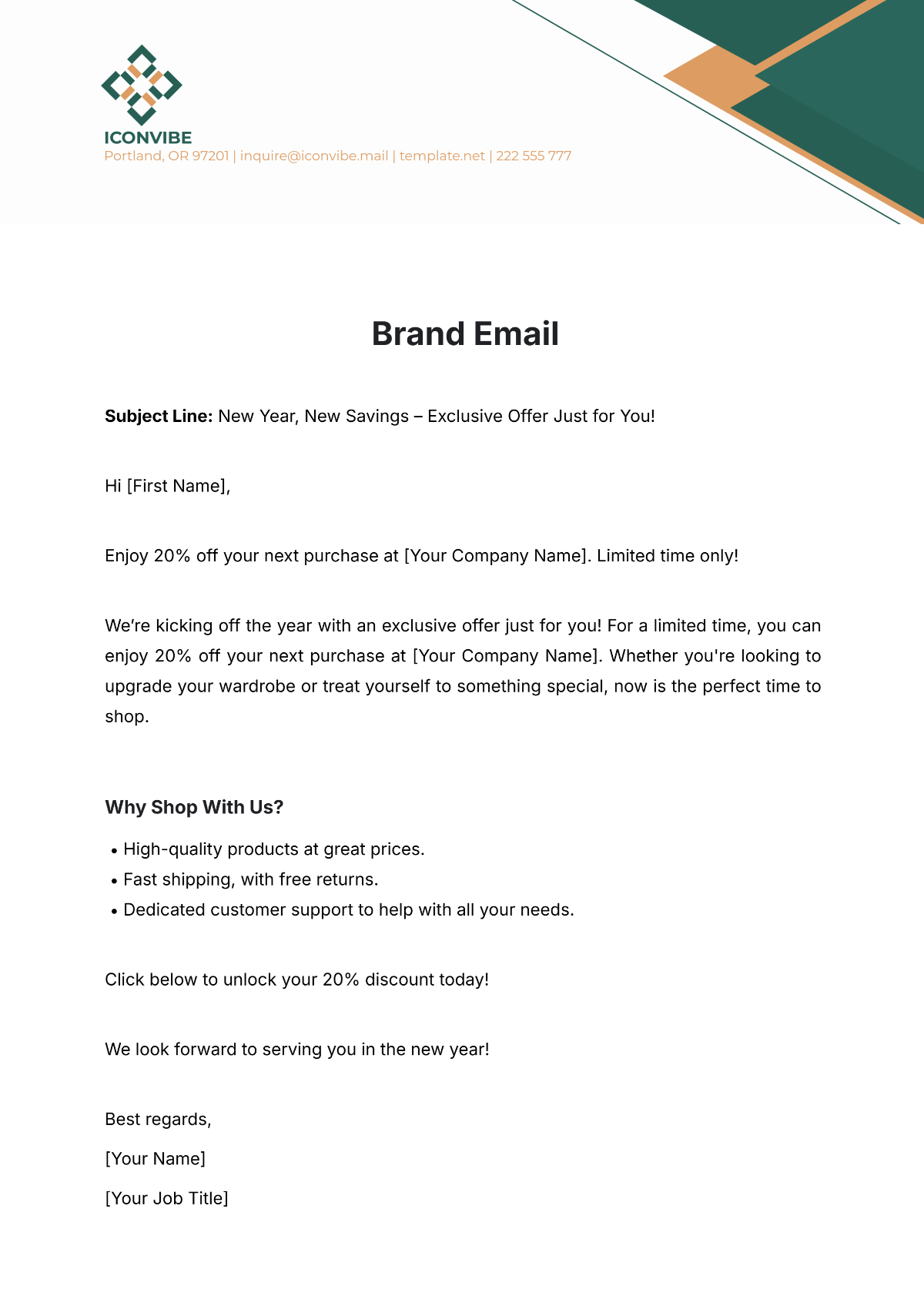 Free Brand Email Template