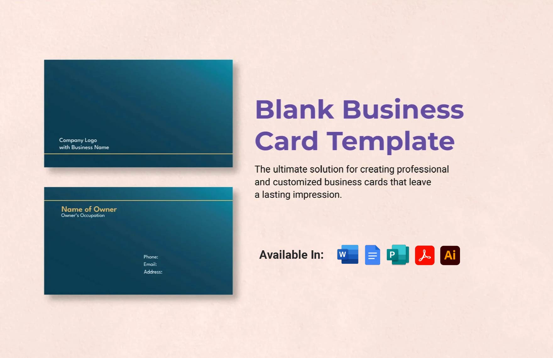 Blank Business Card Template in Word, Illustrator, Publisher, PDF, Google Docs - Download | Template.net