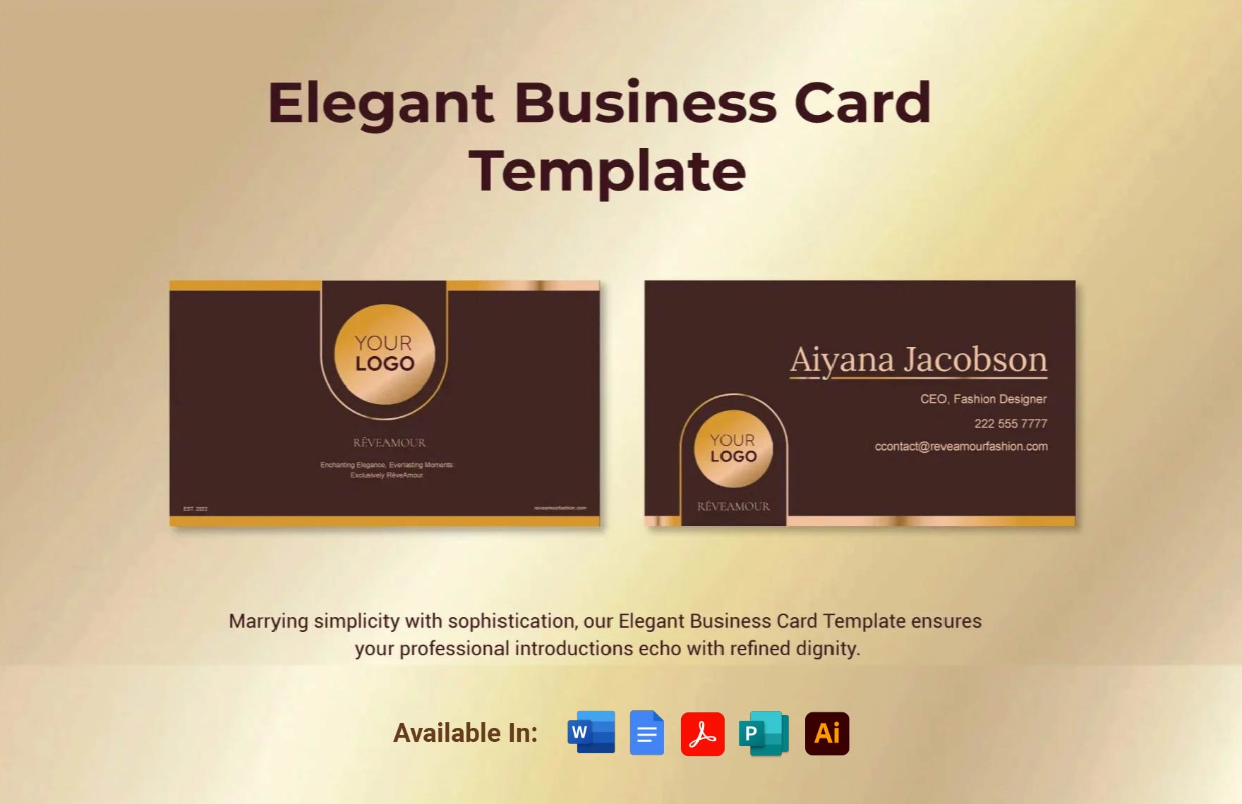 Elegant Business Card Template in Word, Illustrator, Publisher, PDF, Google Docs - Download | Template.net