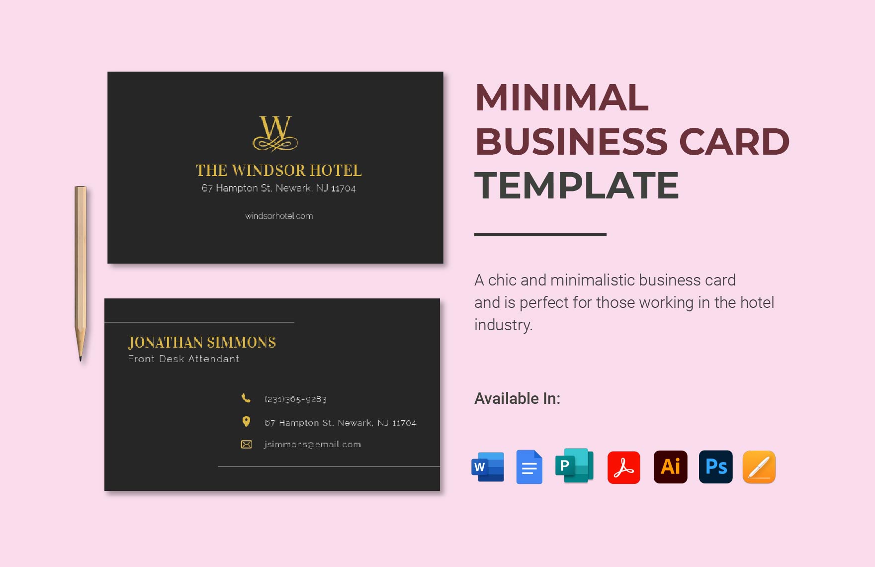 Minimal Business Card Template in Pages, Publisher, Illustrator, Word, PSD, Google Docs, PDF - Download | Template.net