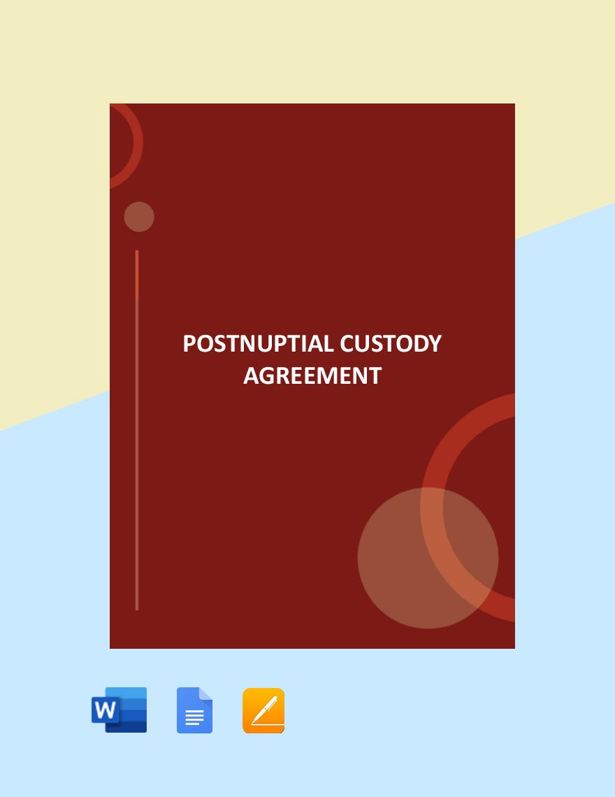 Postnuptial Custody Agreement Template in Word, Google Docs, Pages - Download | Template.net