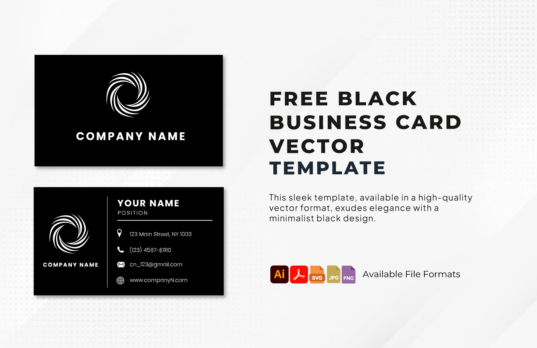 Black Business Card Vector in Illustrator, SVG, JPG, EPS, PNG, PDF - Download | Template.net