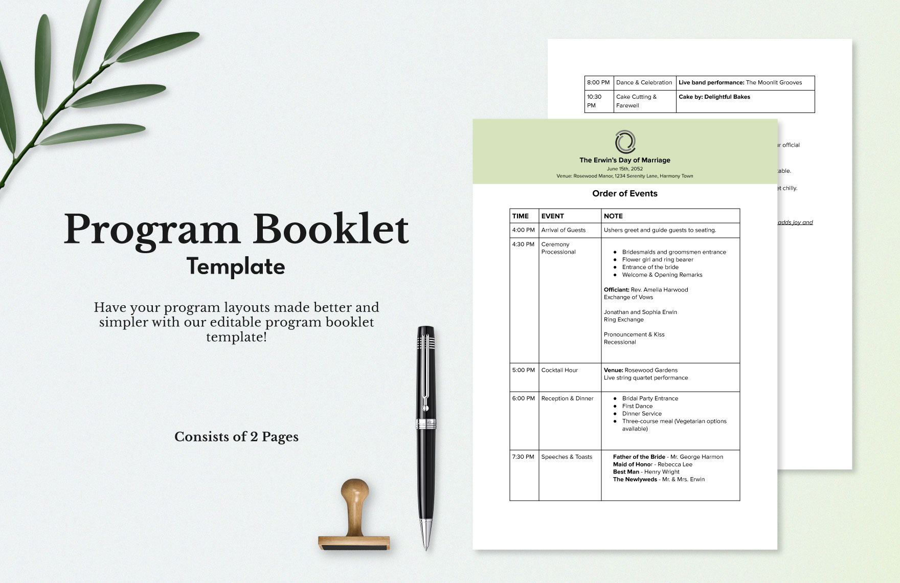 Program Booklet Template