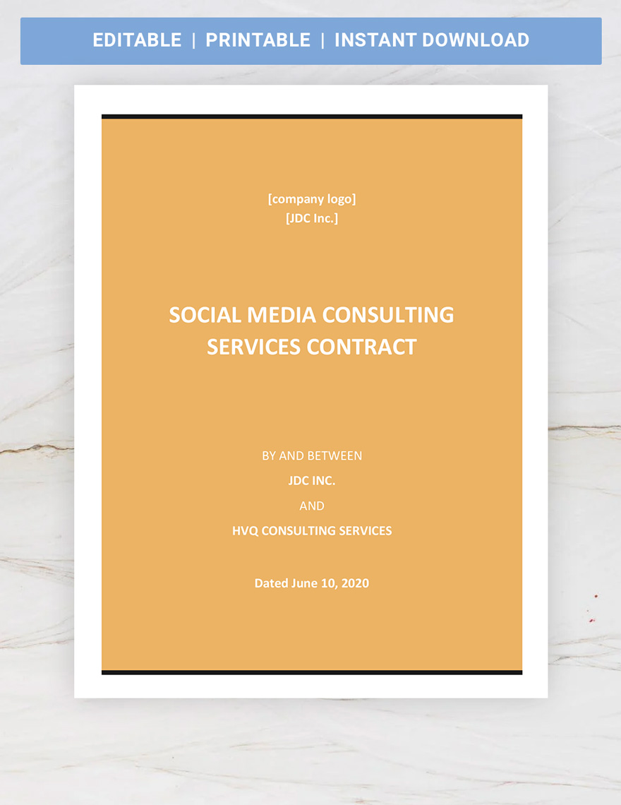 Social Media Consulting Services Contract in Word, Pages, Google Docs - Download | Template.net