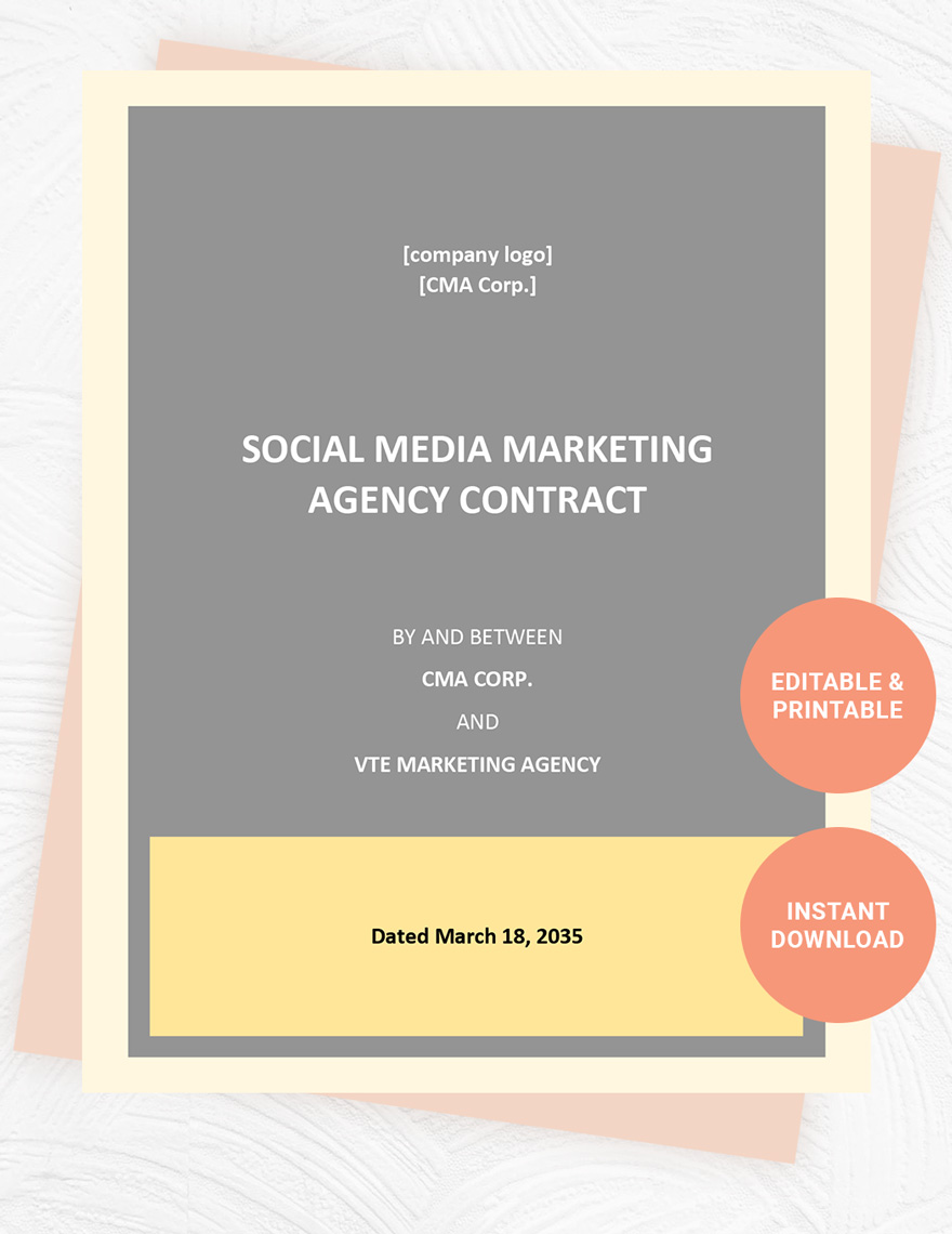 Social Media Marketing Agency Contract Template in Word, Pages, Google Docs - Download | Template.net