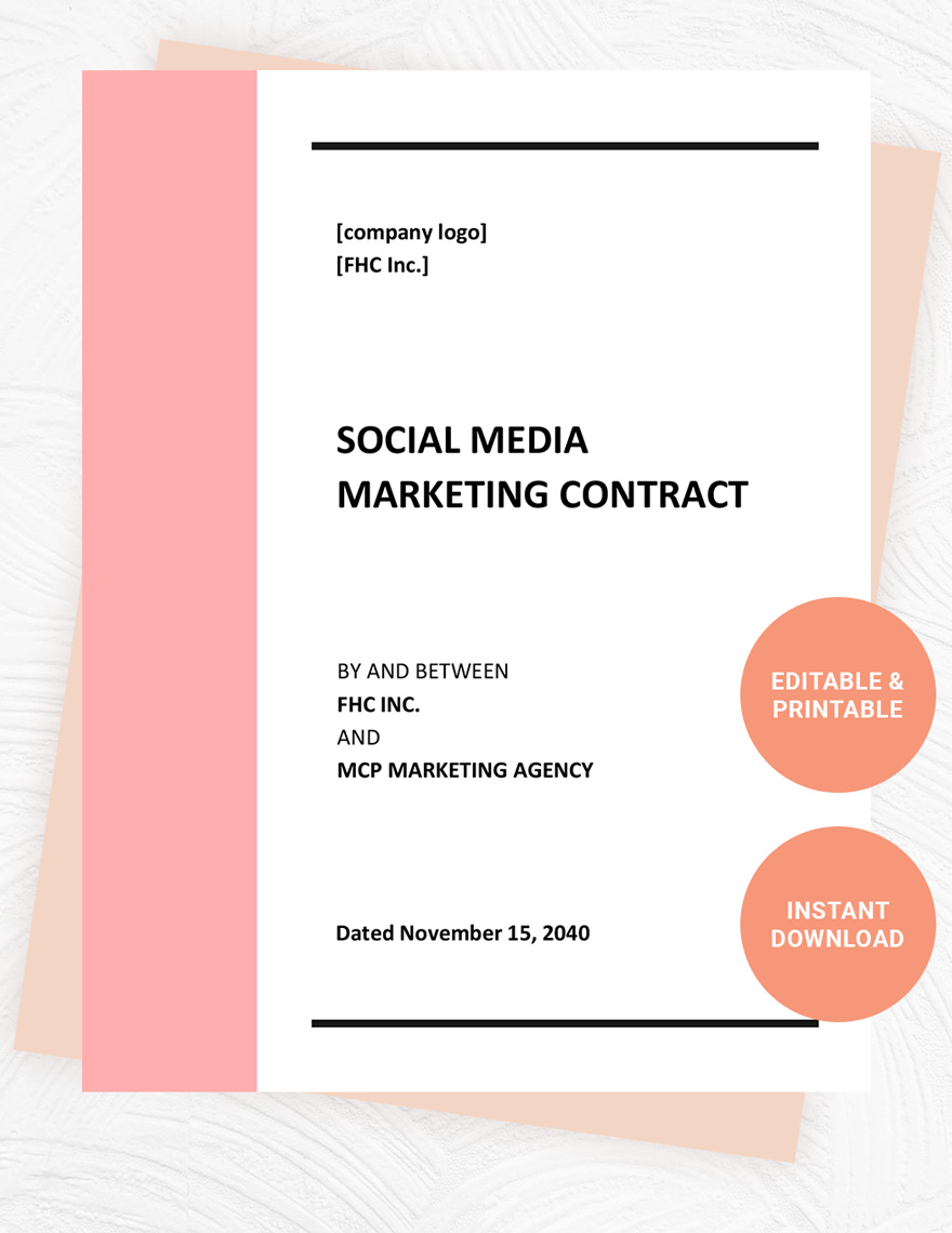 Social Media Marketing Contract Template in Word, Google Docs - Download | Template.net