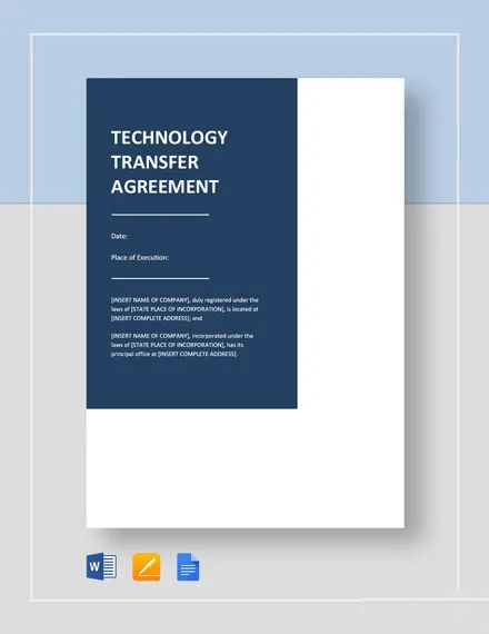 Technology Transfer Agreement Template in Word, Pages, Google Docs - Download | Template.net