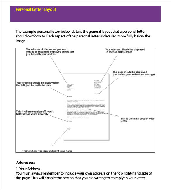 personal letter layout download