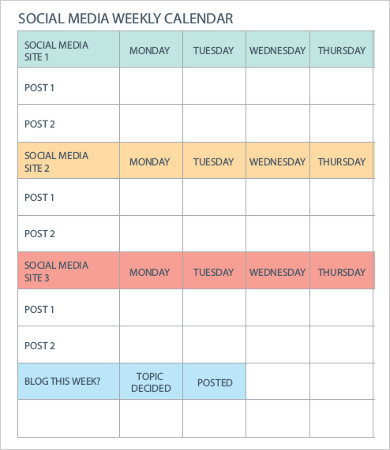 20 social media calendar templates free sample example format