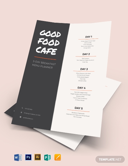 creative menu planner template